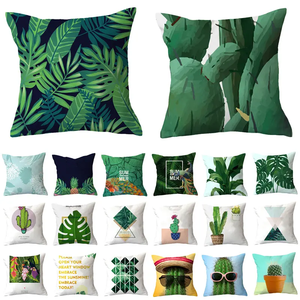 Home Decor <strong>Floral</strong> Tropical Leaf Cactus Monstera Patterned Printing Cushion Cover Polyester Throw <strong>Pillowcase</strong> - Product Image 1
