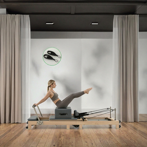 Máquina de Pilates Plegable de Madera de Roble, Equipo de Estudio Portátil Ajustable para Entrenamiento de Adultos - Product Image 3