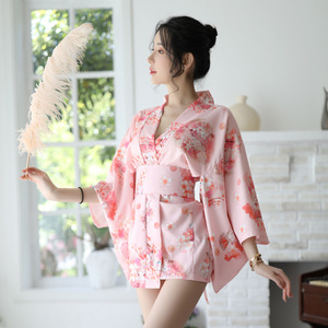 ชุดชั้นในเซ็กซี่แบบใหม่ ลายดอกไม้สีชมพูสไตล์ญี่ปุ่น น่ารักบริสุทธิ์ ชุดกิโมโน/ยูกาตะ ขายส่งจากโรงงานและรับดรอปชิป - Product Image 3