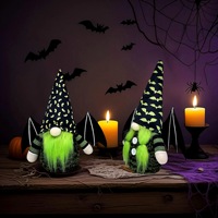 Gnome d'Halloween, chauves-souris effrayantes avec des ailes, poupées fantômes Rudolf, balai, elfe sans visage pour la décoration des fêtes
