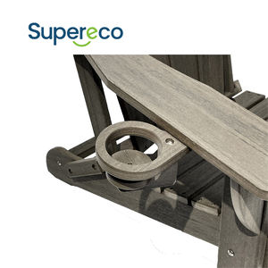 Denizcilik Curveback Adirondack Bar sandalyesi Cambridge Casual Teak Adirondack sandalyeler şarap fıçısı sallanan sandalye ile iki fincan tutun - Product Image 5