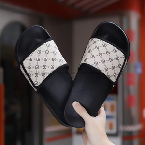 Hot Selling High Quality Designer Brand Men Slippers Fashion Genuine Leather Ladies Slippers New Luxury <b>Slides</b> for Men - Product Image 2