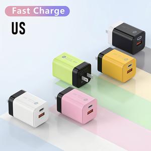 OEM, Заводская цветная EU Plug CE KC UL PD QC Mini 38w USB C a зарядное устройство для быстрой зарядки телефона, 2 порта зарядки для перезаряжаемой батареи - Product Image 1