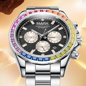 Montre mécanique automatique pour hommes, boîtier en acier inoxydable de 42MM, bracelet chronographe, lunette en zirconium, étanche 3 bars, lumineuse, sportive - Product Image 1
