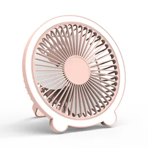 Portable Desk Fan Summer Gift Rechargeable With Fill Light 360 Degree Adjustable Electric Portable Fan For Home Office