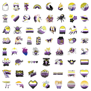 50pcs non binaire fierté autocollant Pack logo personnalisé étanche dessin animé vinyle découpé décoratif pansexuel autocollants pour adultes - Product Image 3