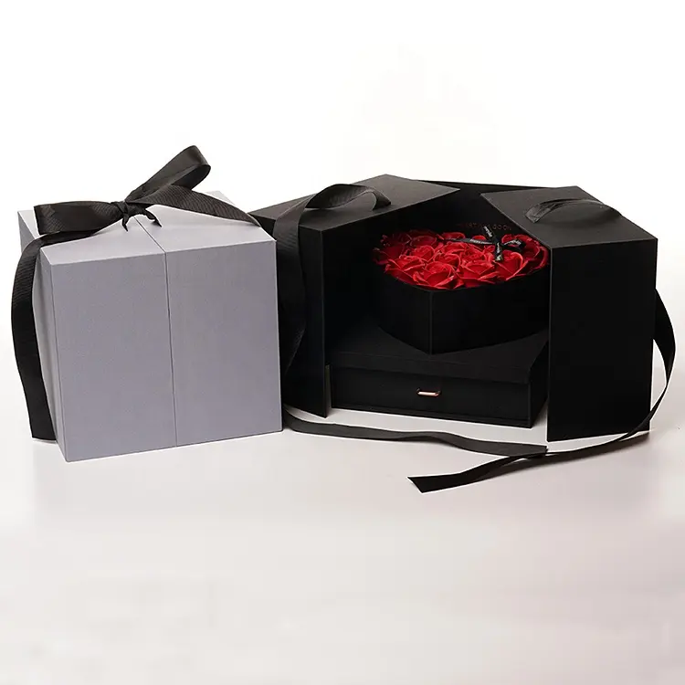 Wholesale Valentine's Day Flower Box Surprise Gift Box Creative Lipstick Birthday Gift Flower Box