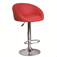 Tabouret haut de bar en cuir rouge pour restaurant, mobilier de maison, dossier, tabouret de bar pour petit-déjeuner, chaises de bar en plastique, tabourets de bar en métal