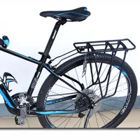 Estante para bicicleta, piezas de remolque de acero negro mate, estante para equipaje, bicicleta