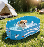 Piscine et baignoire portables pliables en plastique pour animaux de compagnie avec barrière de sécurité – Édition été 2026