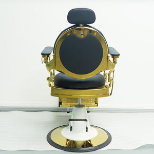 Toonbeeld Goud Luxe Vierkante Rug Lederen Kappersstoel Met Aangepast Logo Geïmporteerd Uit China Voor Kapperszaken - Product Image 5