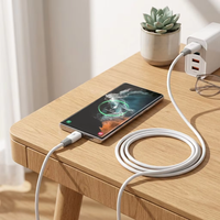 Câble de charge rapide Type-C 6A direct usine, cordon de synchronisation universel pour appareils mobiles, logo personnalisé, emballage neutre, faible MOQ, vente en gros