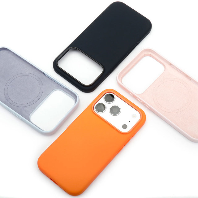 Magnetic Silicone Mobile Phone case for Iphone14 15 16 17Air Pro Max Pure Colour Silky Touch Premium Liquid Silicone Phone Cover