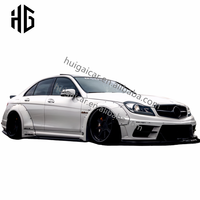 Kit carrosserie pare-chocs style LB pour Mercedes Benz Classe C W204 C63 Jupes latérales en fibre de verre Spoiler Diffuseur arrière