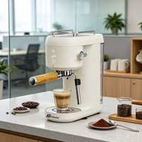 Anbolife - Cafetera Espresso Compacta de Diseño Elegante de 20 Bares, Calentamiento Instantáneo, Bloque Térmico, Varilla de Vapor de Acero Inoxidable, OEM CE