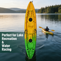 Kayak double WOLANG pour la course aquatique, bateau à coque rigide en plastique pour les loisirs en lac en plein air