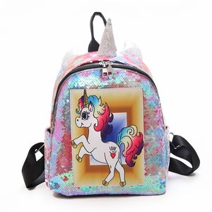 2024 all'ingrosso <span class=keywords><strong>unicorno</strong></span> zaino moda Glitter ragazze luccicante paillettes zaino - Product Image 3