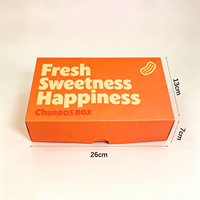 Boîtes à churros sur mesure en matériau recyclé, design simple, pliables, grande capacité, qualité alimentaire, sûres pour les churros