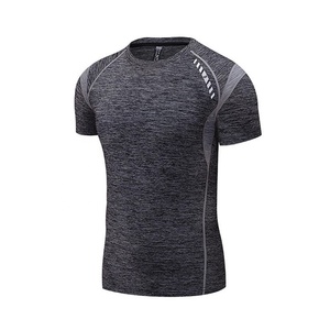 Kaus Gym abu-abu kasual kaus ukuran besar cepat kering kustom pakaian olahraga kebugaran pria - Product Image 1