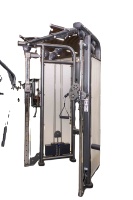 Appareil de musculation professionnel multifonctionnel à double fonction avec barre de traction et système à 2 blocs de poids pour entraînement de force