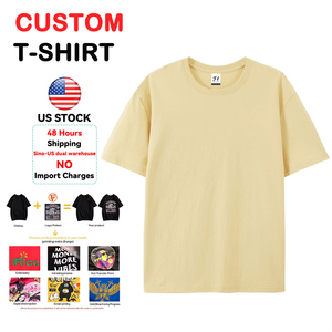STOCK US 230g 100% Coton <span class=keywords><strong>t-shirts</strong></span> Prix d'usine Fabricant Impression de logo personnalisé T-shirt uni Unisexe Femme Homme T-shirt - Product Image 2