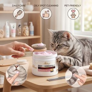 Pâte dégraissante spécialisée pour chats, pour nettoyer les taches d'huile sur la queue, la saleté sur le menton et les poils, shampoing concentré pour chats. - Product Image 2