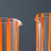 Tasse en verre à rayures orange avec bouche à bec Cool Creative High-Rise Home Bar Pot d'eau Style de conception classique
