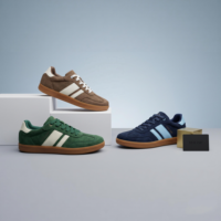 OLICOM Chaussures de sport décontractées de style classique allemand en cuir de vachette, confortables et tendance, pour homme