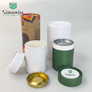 عبوات ورقية فاخرة فارغة للشاي العشبي والمنتجات الصحية، علب أسطوانية مع غطاء معدني - Product Image 1