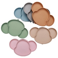 Assiette en Silicone pour tout-petits enfants vaisselle en Silicone enfant assiette à dîner bébé alimentation mignon dessin animé Animal Silicone bébé assiette bol