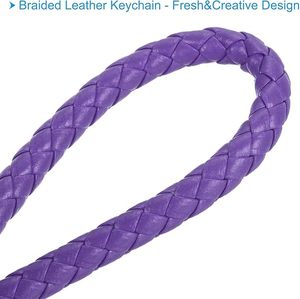 Versatile Leather Keychain Braided Strap Stainless Steel Ring Outdoor Gear Birthday Gifts Favor Valentine's Day Wedding Gifts - Product Image 4
