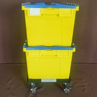 Bacs de rangement verrouillables et recyclables avec couvercles, conteneurs robustes, empilables et emboîtables, caisses en plastique