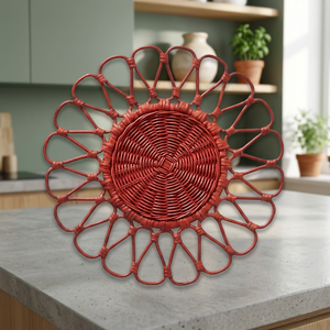 Hot Trend Natural Rattan Charger Plates Handwoven Wedding <b>Table</b> Decoration Wicker Scalloped <b>Placemats</b> From Vietnam - Product Image 1