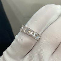 Bague en argent sterling 925 avec diamant de laboratoire taille émeraude couleur D, personnalisable en petite série avec logo OEM/ODM, certifiée NGTC, de Source Jewelry Factory