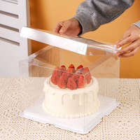 Grandes Boîtes d'Emballage Transparentes en PET Clair, Magnifiques Conteneurs Hauts pour Gâteaux, Transporteurs pour Mariages et Anniversaires avec Ruban