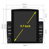 Meihua Tesla Radio otomatis navigasi Android, Multimedia Universal Radio otomatis dengan GPS & AM/FM layar sentuh vertikal 9.7 inci