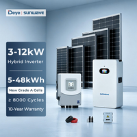 Convertisseur hybride triphasé Deye 3-8kW SG06LP3 avec batterie LiFePO4 48V 5-48kWh, système de stockage solaire extensible triphasé