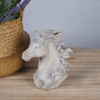 Haute qualité Antique tête de cheval Sculpture Design classique pour la décoration intérieure salon ciment animaux ornements Archaize Style