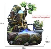 Fuentes de Interior Modernas de Resina, Cascada Decorativa de Escritorio, Humidificador Práctico para el Hogar, Paisaje de Belleza para la Sala de Estar