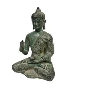 황동 우상 의학 부처님 홈 장식 동상 박물관 스타일 영적 티베트 불교 입상