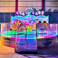 Manège Crazy Cabs en fibre de verre à 16 places pour enfants, attraction de fête foraine et de parc d'attractions pour usage en centre commercial, extérieur et intérieur