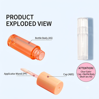 Mini flacons de 2 ml pour gloss à lèvres en gel, tubes de gel pour les lèvres, contenants de brillant à lèvres en PP pastel pour la ligne beauté estivale