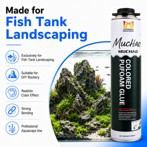 Colle <span class=keywords><strong>mousse</strong></span> PU multi-tons A14 500ml à faible odeur, qualité A1, <span class=keywords><strong>pour</strong></span> projets d'aménagement paysager, aquariums de bureau de taille moyenne et rochers artificiels DIY - Product Image 5