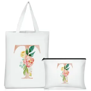 2024 moda na moda mais recente 2 conjuntos de bolsas de lona de personagem de arte flor com desenho exclusivo em fabricante personalizado