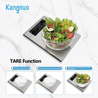 Báscula de Cocina Digital Inteligente con Escáner de Código de Barras Integrado de Acero Inoxidable, Báscula para Alimentos con Calculadora Nutricional