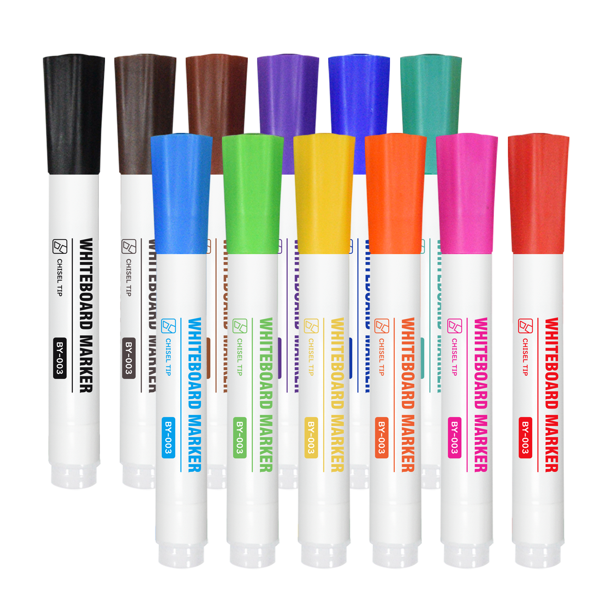 Dry Erase Markers Low Odor Chisel Tip Whiteboard Markers,12 Colors