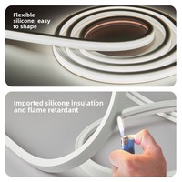 Bande lumineuse LED en silicone, gaine de protection flexible, éclairage linéaire encastré, 12V/24V, étanche pour extérieur, 3000K/4000K/6000K, 25000
