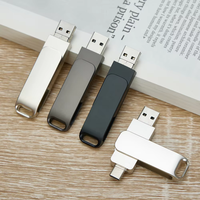 Gadget typeusb 2-in-1 Flash Drive Dual-interface berputar logam kecepatan tinggi U Disk komputer ponsel Universal