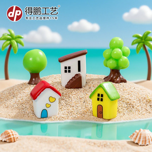 ดีพี มิเนียเจอร์เรซิ่นเฮาส์สไตล์การ์ตูนเครื่องประดับตั้งโต๊ะงานฝีมือ DIY อุปกรณ์ตกแต่ง - Product Image 4