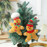 Adorables décorations de Noël en forme d'homme en pain d'épices en peluche, deux styles, en velours côtelé doux, décorations festives à suspendre à l'arbre de Noël, cadeau de fêtes